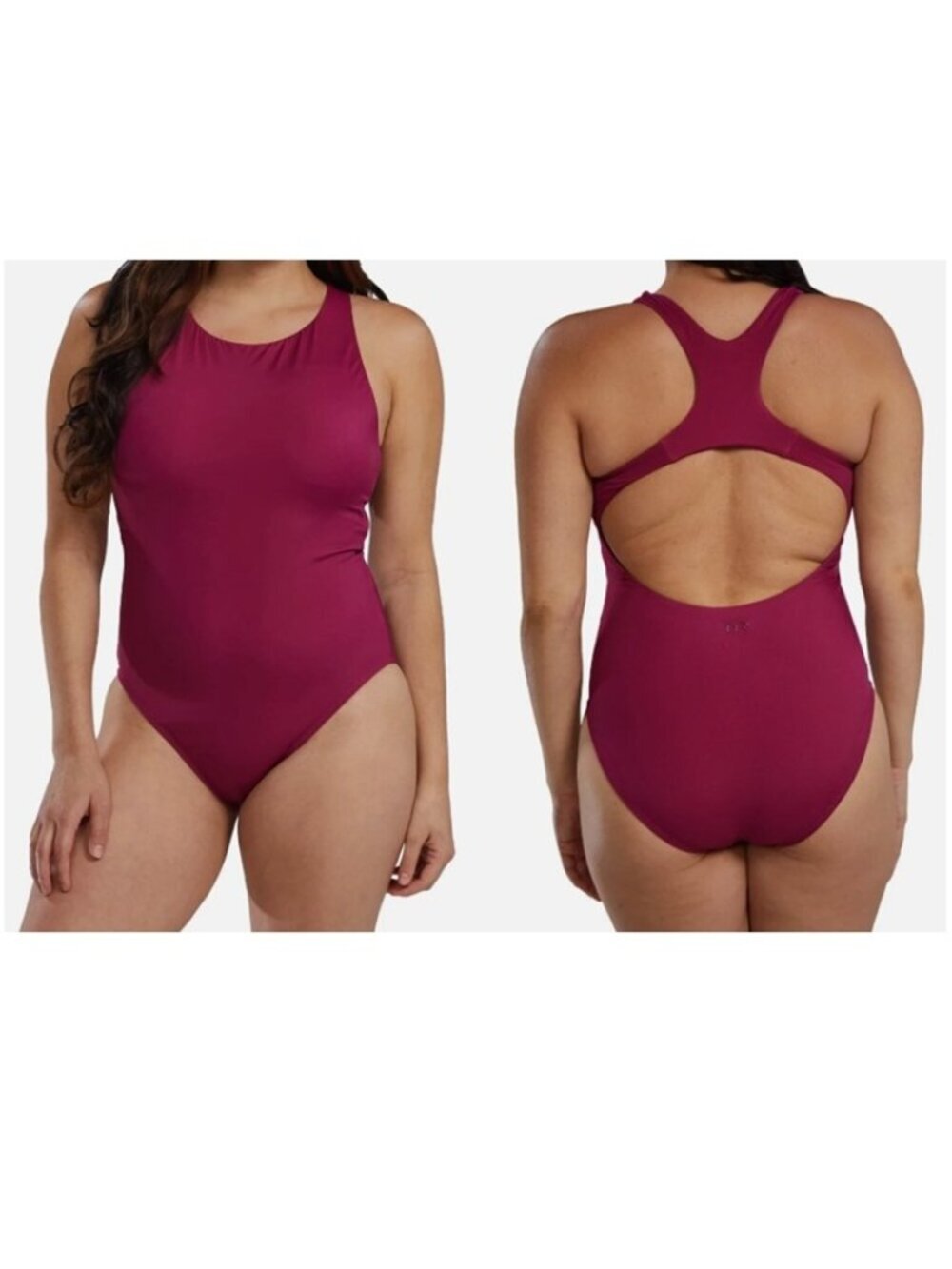 TYR Women's One Piece Swimsuit Wine/Maroon Racerback Cutout NWT Size M